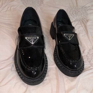 Prada Black Patent Leather Loafers